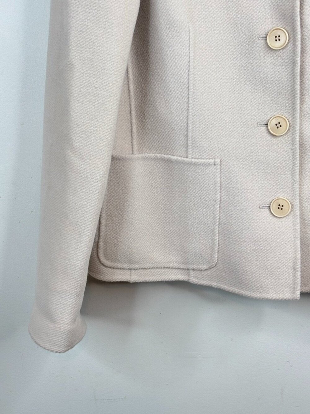 Lafayette 148 Wool Angora Cream Beige Blazer Jacket Size 16 Luxury Neutral - Picture 4 of 10